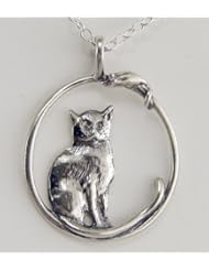 Kitty Cat and an Inquisitive Mouse Necklace in Sterling Silver Made in America