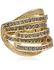 Kenneth Cole New York "Woven" Pave Sculptural Stretch Ring, Size 7.5