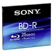 Sony BD-R Blu-Ray Recordable Single Layer Disc - 25gb, 1-6X