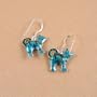 Kitty Cat Sterling Silver Enameled Earrings Blue
