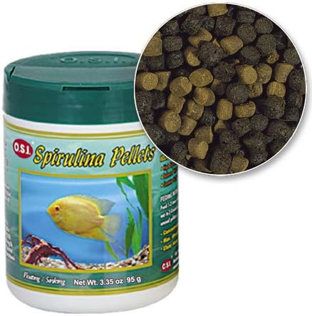 Ocean Star International AOSI1235 14-Ounce Pellet Spirulina Fish Food, Medium