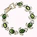 Silver Tone Green Turtle Tortoise Magnetic Clasp Charm Bracelet