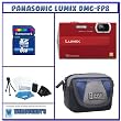 Panasonic Lumix DMC-FP8 (Red) 12.1-megapixel Digital Camera with 4.6X Optical Zoom and HD Video Recording + Starter Pack # 2