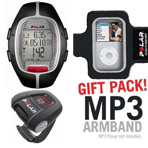 Polar RS300XG1BK Heart Rate Monitor With G1 GPS For Cross Sport Training Black with MP3 Armband