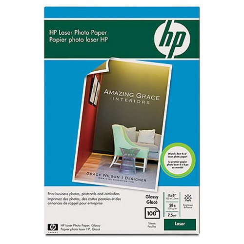 Hewlett Packard - HP Color Laser Photo Paper, 7.5 mil, 220gsm, Glossy , 4