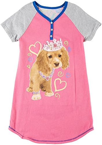 Evy Big Girls Puppy Queen Nightgown