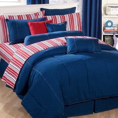 American Denim Queen Bedding Set - Comforter, Shams