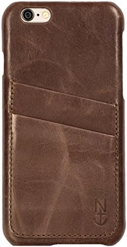 iPhone 6s Wallet Case - 100% Genuine Leather (Full Grain) - NEW Slim Minimalist Design for Apple iPhone 6 (4.7 Inch) - Two Slot Card Holder - Soft Touch Interior - Great for Men and Women - 30 Day Money Back Guarantee! (Dark Brown)