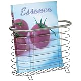InterDesign Forma Newspaper and Magazine Rack for Bathroom, Brushed Stainless