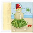Sand Snowman W/Tropical Creatures Christmas Cards