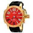 Adee Kaye #AK7211-MRG4 Men's Rose Gold Tone Red Dial Oversized Quartz Watch