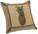 Brentwood Panama Jacquard Chenille 18-by-18-inch Knife Edge Decorative Pillow, Pineapple