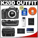Pentax K20D Digital SLR Camera with Pentax D-BG2 Battery Grip + 4GB SDHC Card + Spare D-LI50 Battery + Case + Cameta Bonus Accessory Kit