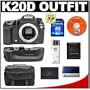 Pentax K20D Digital SLR Camera with Pentax D-BG2 Battery Grip + 4GB SDHC Card + Spare D-LI50 Battery + Case + Cameta Bonus Accessory Kit