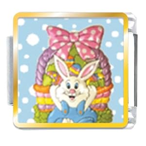 Buy Animal Photo Easter Basket and Bunny Italian Charms Bracelet Link by Pugster