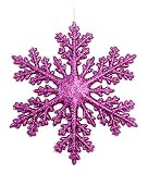 6 Purple Glitter Snowflake Christmas Ornament