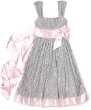 Ruby Rox Kids Girls 7-16 Glitter Dress With Pink Contrast, Pink/Silver, 16