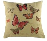 Evans Lichfield Pink Butterflies Cushion, 18 x 18 inch