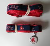 Boston Red Sox Premium Pet Set Dog Leash Collar ID Tag SMALL