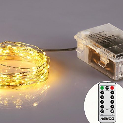 [NEWEST FASHION]HEYDO,33 Feet 132 Warm White Leds Copper Wire with Battery Operated-Waterproof Design,Have 8 Modes,Perfect for Indoor and Outdoor,Smart Remote Control!