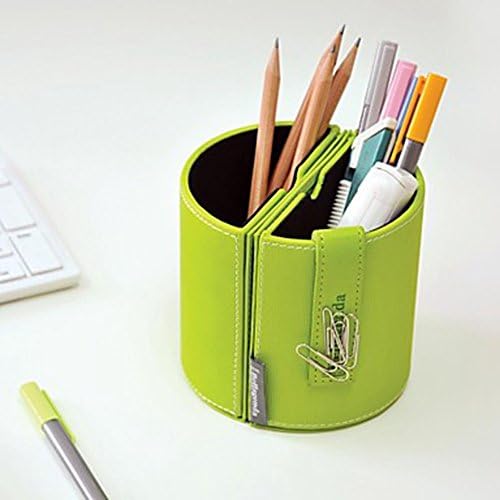 Fantistic Shop Colorful/Business PU Leather Pen Holders with Photo Frames Orange
