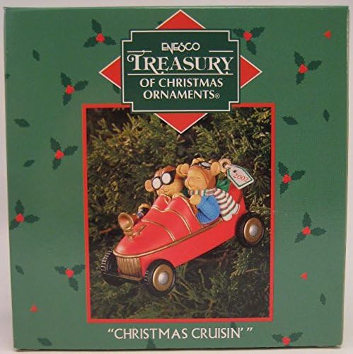 Enesco Treasury of Christmas Ornament "Christmas Cruisin'" Dated 2002 Red Roadster Car