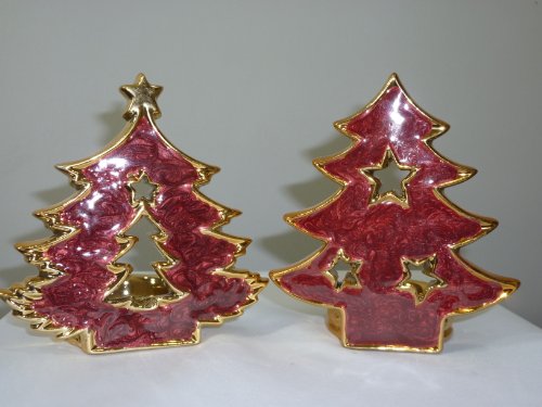 Porzellan Teelichthalter Weihnachtsbaum
