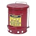 Justrite 09100 Oily Waste Galvanized Steel Safety Can, 6 Gallons Capacity, Red
