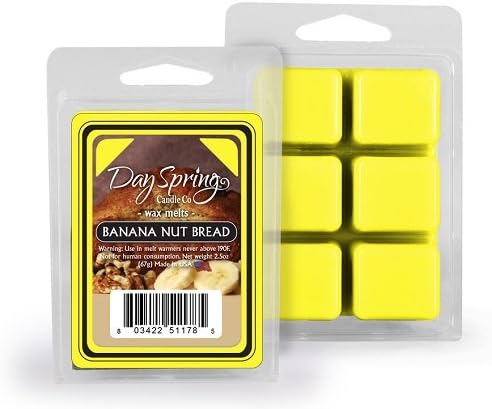Warm Banana Nut Bread Scent Tart Burner Candle Melts Dayspring 6 Piece