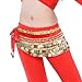 BellyLady Multi-Row Gold Coins Belly Dance Wrap & Hip Scarf, Belly Dancing Skirt