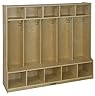 ECR4Kids Birch 5-Section Coat Locker with Bench