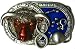 TAURUS THE BULL, ZODIAC HOROSCOPE SIGN BELT BUCKLE + display stand