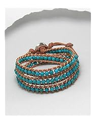 Cotton Turquoise Bracelet In Zinc