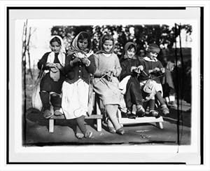 Historic Print (M): [Five girls knitting, Albania]