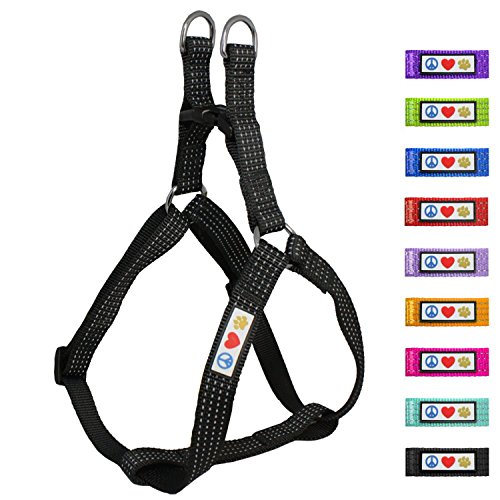 Pawtitas Reflective Dog Harness Small Black 5/8 Inch