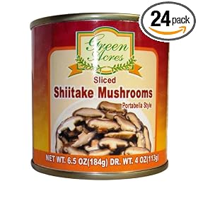 Green Acres Shiitake Mushrooms, Sliced, 6.5 Ounce Cans (Pack of 24)