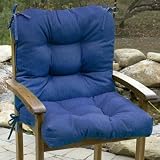 Greendale Home Fashions Outdoor Seat/Back Chair Cushion, Cobalt Solid