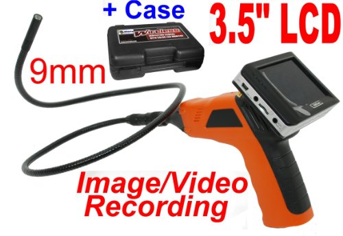 4UCam 9mm Digital Inspection Camera 3.5" LCD recording + hard case plumbing endoscope waterproof optical scrope On Sale