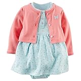 カーターズ Carter's ロンパース ボディスーツ ワンピース 半袖 カーディガン 2点セット 女の子 綿100% 2-Piece Bodysuit Dress & Cardigan Set 12