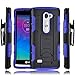 LG Tribute 2 Case, Starshop Full Protection Dual Layers Hybird Case with Kickstand and Locking Belt Swivel Clip with Premium Screen Protector Blue