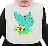 Lying Cat ネクタイを有する有機ビブ Medium