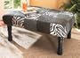 38" Contemporary Animal Print Ottoman Coffee Table
