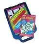 Crossword Caddy beanbag lap desk stores puzzles and provides a comfortable work table for your lap. Doubles as a clipboard with storage