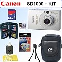 Canon PowerShot SD1000 7.1 MP Digital Elph Camera (Silver) + 1 GB Accessory Kit