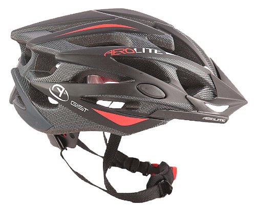 Aerolite Men's AeroFoil Bicycle Helmet - Black/Red, Size 58-61