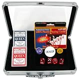 Trademark Dealer Kit With Buttons and Cards In Aluminum Case (Silver)