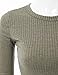 Doublju Womens 3/4 Sleeve Crewneck Cropped Ribbed Knit Top