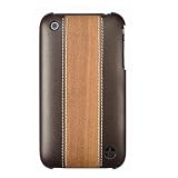Trexta Wood and Leather Series Snap-On Case for iPhone 3G/3GS - Cherry on Brown
