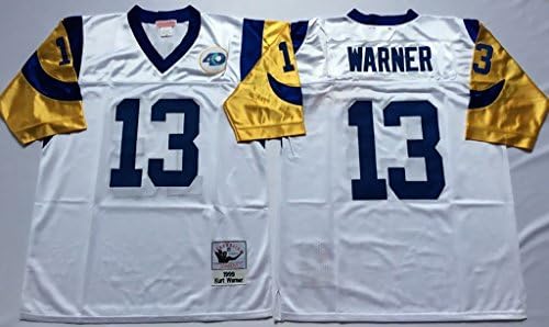 Men's Kurt Warner #13 White Throwback Football Jersey XX-Large