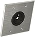 C2G 40546 1.5 Inch Grommet Cable Pass Through Double Gang Wall Plate, Brushed Aluminum